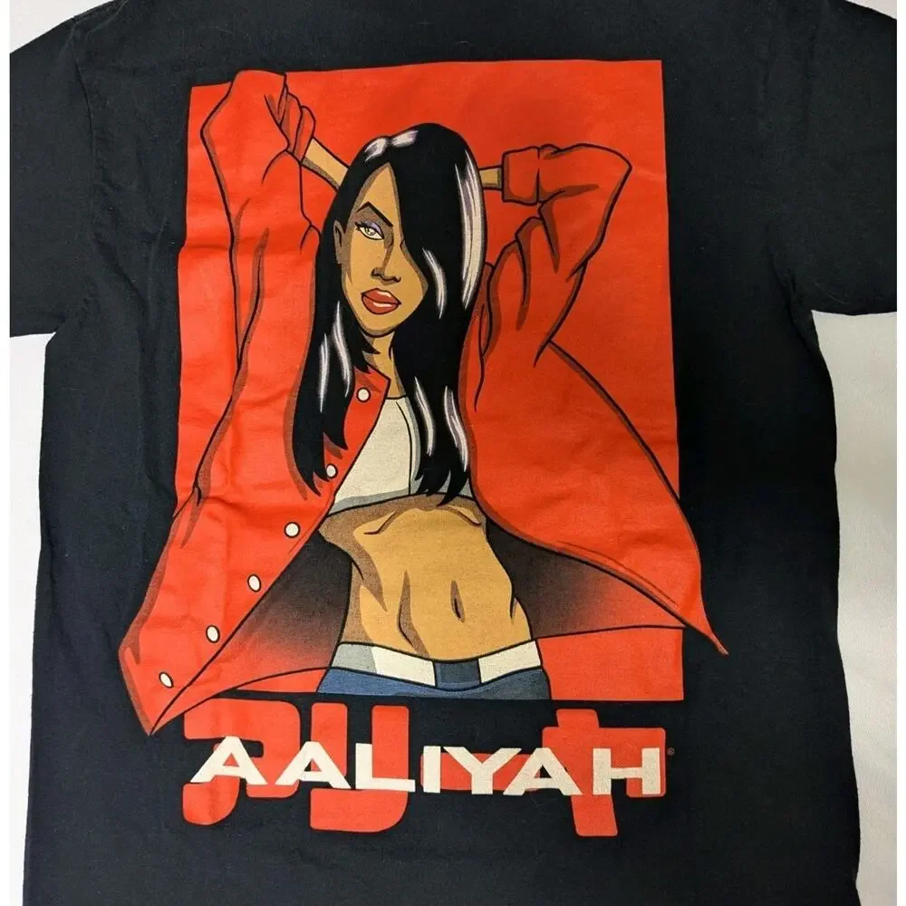 Aaliyah T-Shirt Ripple Junction Comic Cartoon Style Anime Black Red Tee S Small - Picture 5 of 6